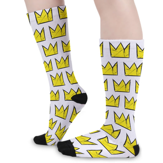 Inspired: Basquiat- Crown Me Unisex Long Socks